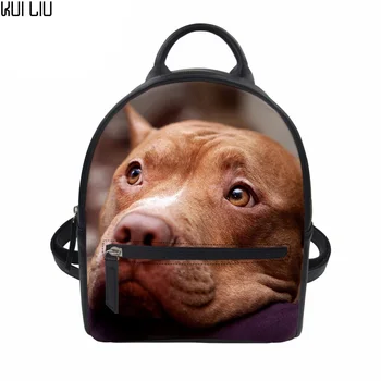 

Customized Backpack Women Pit Bulldog Printing Female Mini Backpacks Teenager Girls Bookbag Ladies Laptop Bag Travel Rucksack