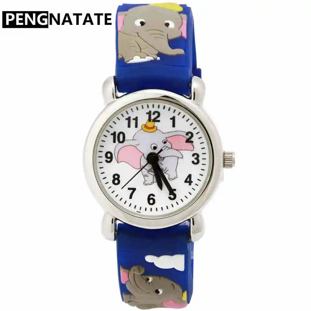 PENGNATATE/Детские часы для мальчиков с силиконовым ремешком, детские наручные часы, подарки, модные часы с 3D рисунком лошади, браслет, наручные часы для студентов - Цвет: Серый