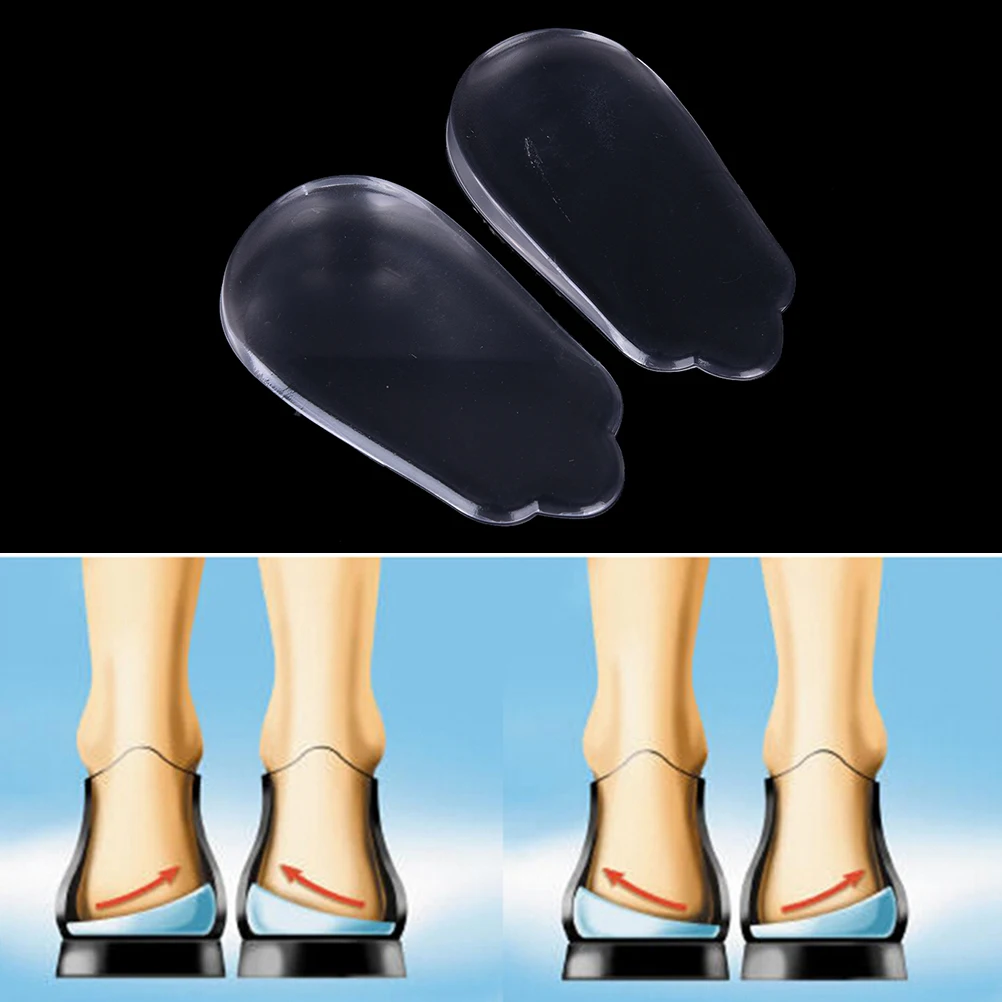 Силиконовая гелевая корректирующая подушка для ног на пятке, эластичные половинные стельки для ухода за обувью, инструмент для ухода за ногами, Прямая поставка
