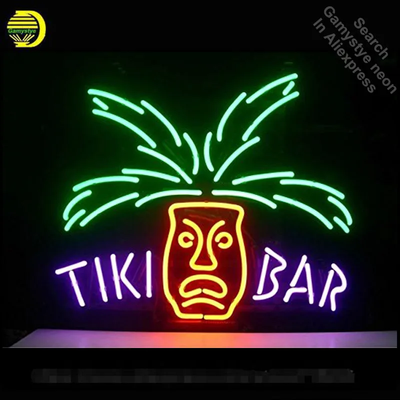 Tiki неоновая вывеска барная Ресторан неоновый сигнал лампы клуб неоновые огни знак фирменного логотипа стеклянная трубка ручной работы Знаковый знак дисплей свет vd