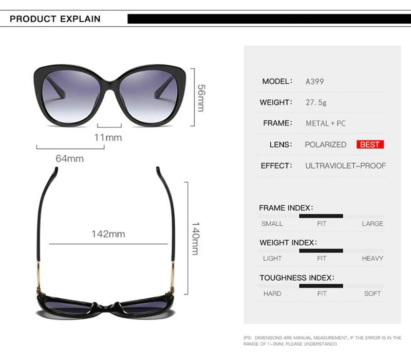 2019 бабочка Для женщин поляризационные очки бренда большой кадр для отдыха в стиле ретро дизайнерские очки Классический Стиль очки для