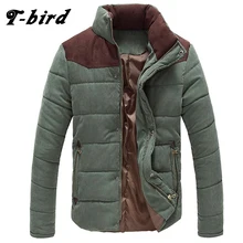 T-bird New Brand Clothing Winter Jacket Men Warm Causal Parkas Cotton Banded Collar Winter Jacket Male Padded Overcoat Outerwear