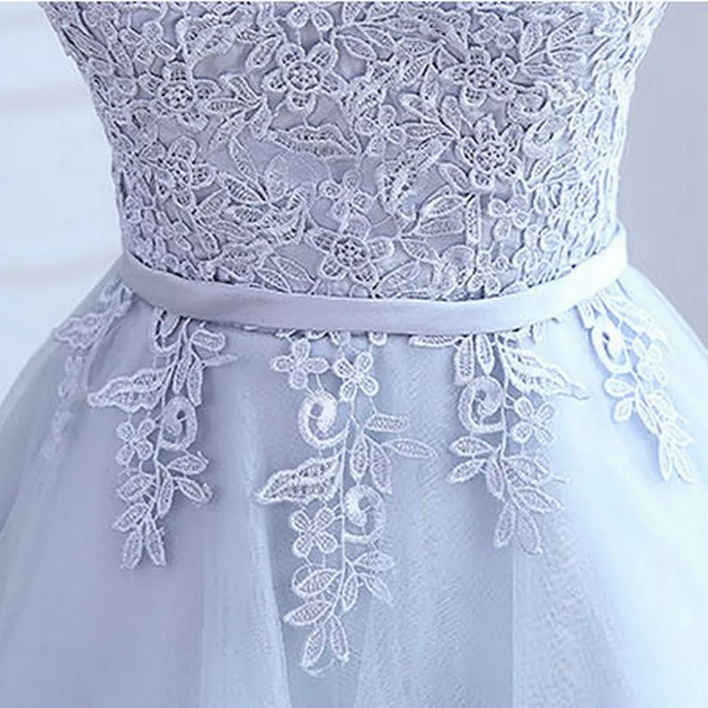 LAMYA Custom Size Elegant Prom Dresses Lace Appliques O-Neck Off The Shoulder Formal Party Dress A Line White vestido de festa