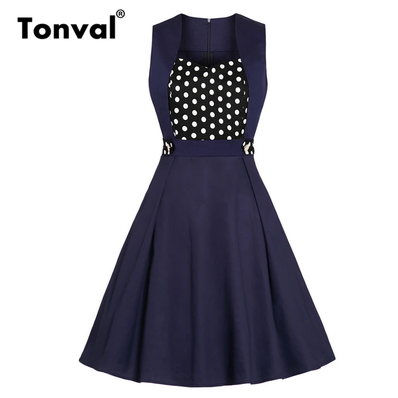 navy blue contrast dress