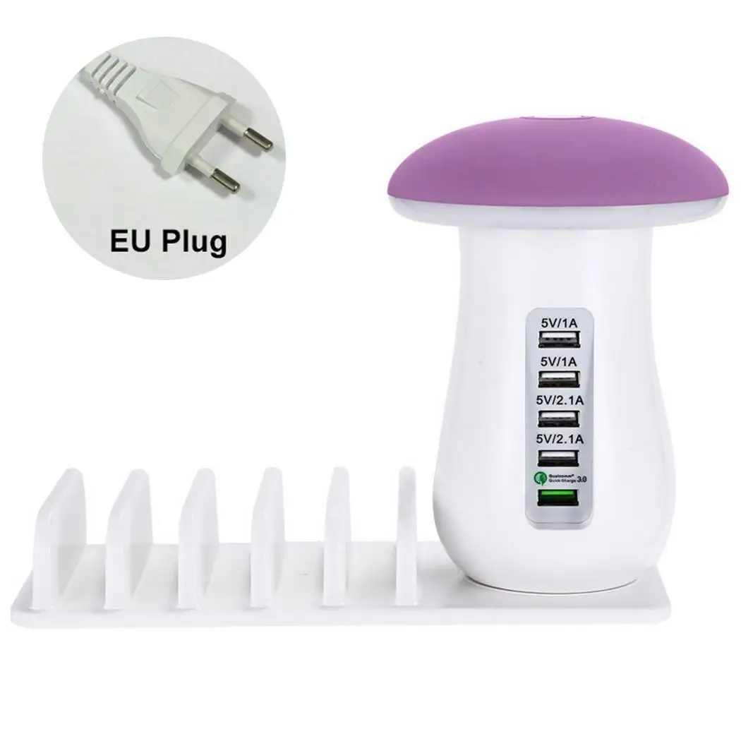 5 портов док станция для зарядки с USB подставкой гриб x Лампа DC В/6A США