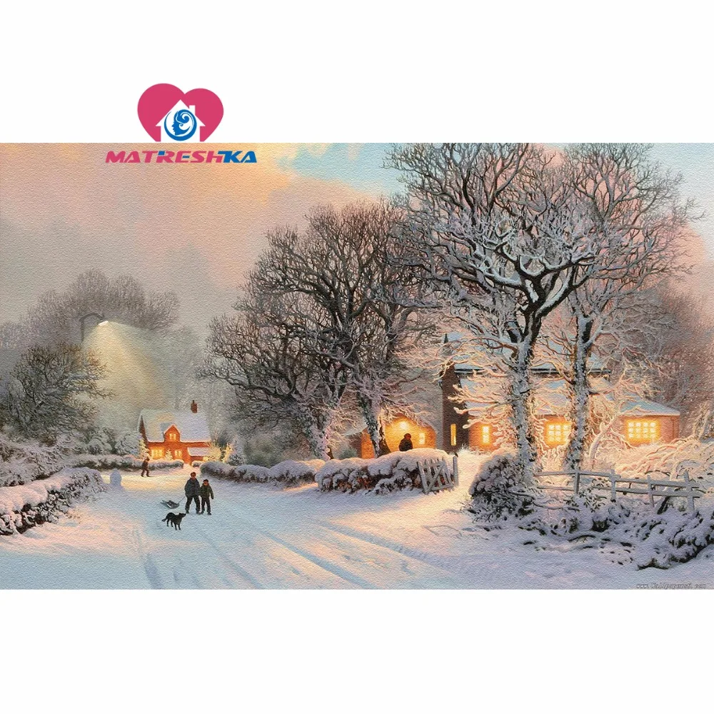 

Diamond embroidery winter landscape snow Pictures of rhinestones 5d diy diamond painting hobby crafts diamond mosaic sale craft