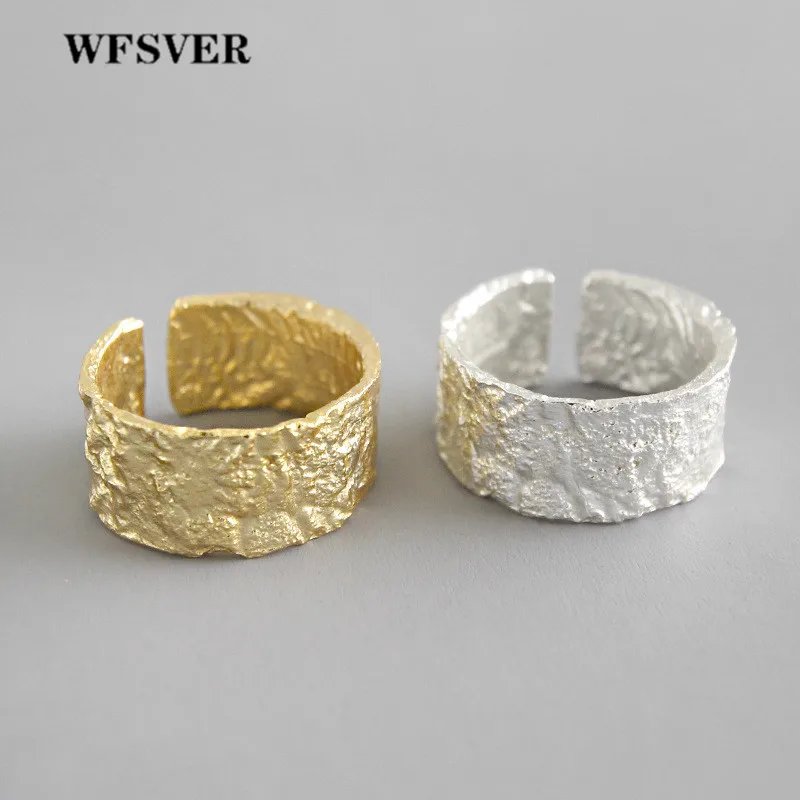 

WFSVER Gold/silver color Irregular Uneven Opening Rings For Women 2019 New Trend 100 % 925 Sterling Silver Fashion Jewelry