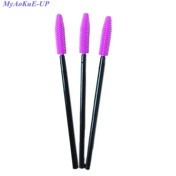 

Comb Brush Makeup Tools 200 Pieces Disposable Eyelash Brush Black Purple Red Brush Silicone Material Mascara Wand