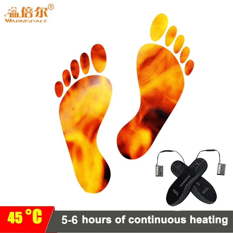  Unisex Rechargeable Heated Insoles 3.7V 2000mAh Feet Warming Insoles Thermal Electric Foot Warmer Heated Insoles Outdoor Sports