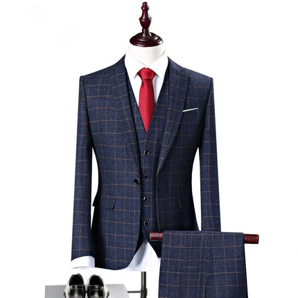 Slim Fit Мужская официальная одежда мужской деловой костюм Подгонянный Свадебный для шафера/мужские Красивые костюмы Жениха(куртка+ брюки+ жилет