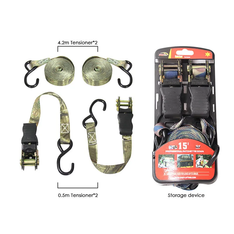 

1 Set 25mm Car Roof Puller Strap Ratchet Tie Down Bundle Strain Straps Fasten Device Bind Belt Car Accessories