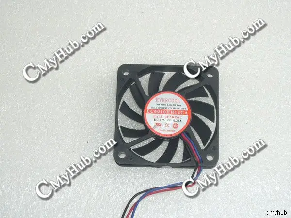Подлинный для EVERCOOL EC6010HH12CA DC12V 0.22A 3 контактный проводной 6010 60X60X10MM охлаждающий