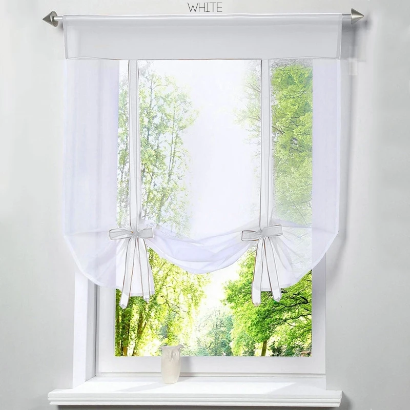 

Flying Window Tulle Kitchen Balcony Curtains Green White Perspective Yarn Rope Curtains For living Room Drapes