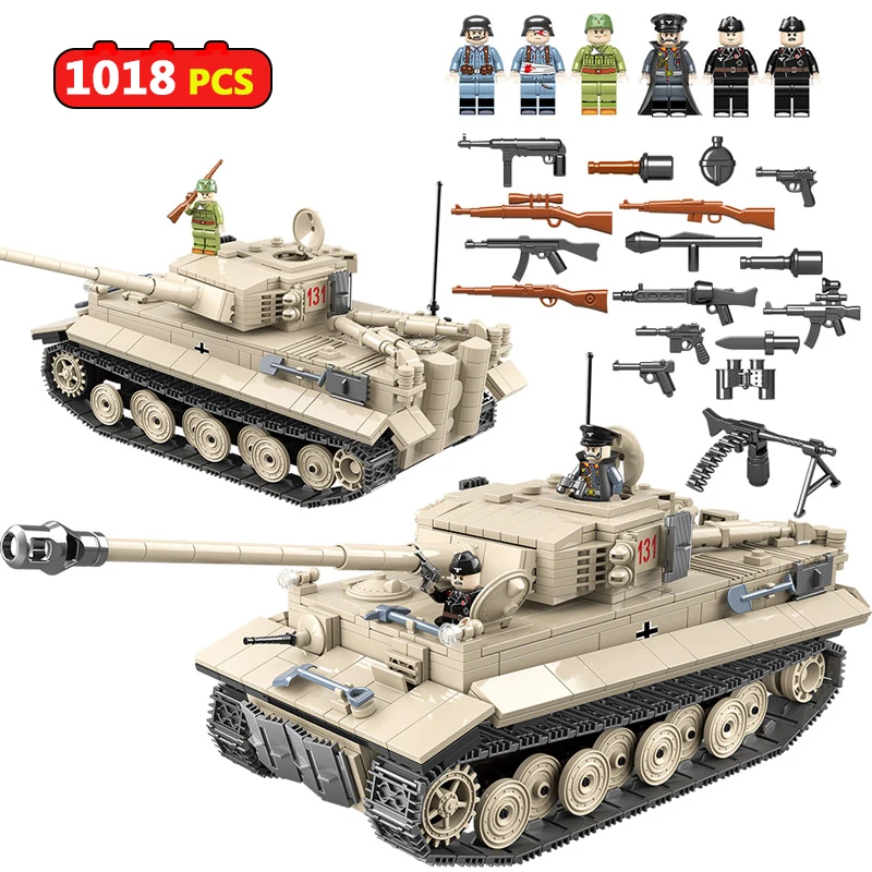

1013Pcs Military WW2 Tank Building Blocks Technic Sets Compatible Legoed Boys Friends Creative Bricks Figures Toys for Children