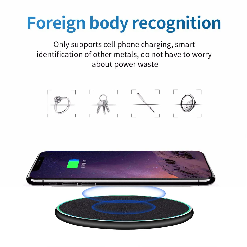 FDGAO Qi Быстрое беспроводное зарядное устройство для iPhone 8 X XR XS QC 3,0 кожа 10 Вт Быстрая зарядка для samsung Note 9 8 S10 S9 USB зарядная площадка