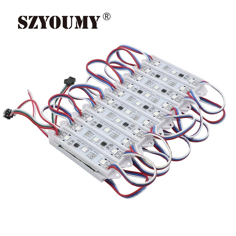 SZYOUMY 2811 IC 5050 SMD RGB светодиодный 3 светодиодный s гоночного света светодиодный пиксельный модульный Водонепроницаемый WS 2811 IC DC12V + 2 комплекта 21