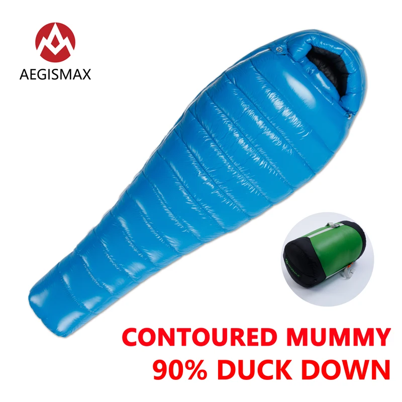 AEGISMAX Outdoor Camping D1-D1 LONG Duck Down Mummy Sleeping Bag Lengthened Adult Nylon Lazy bag | Спорт и развлечения