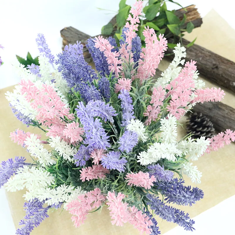 Flone Romantic Provence Lavender Flower Artificial Plastic Flowers Simulation Aquatic Plants Wedding Home Party Decor Floral (6)