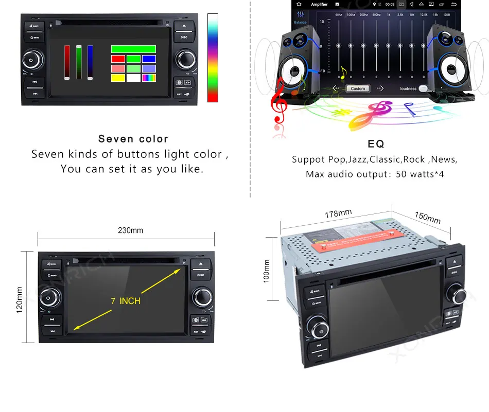 Discount 2 din Android 8.1 Car DVD Player Multimedia For Ford Fiesta Ford Focus 2 Mondeo 4 C-Max S-Max FusionTransit Radio GPS Navigation 22