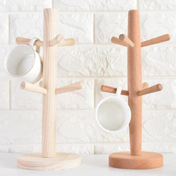 

Cup Holder Tree Stylish Wooden Mug Tree for Storage Coffee Tea Cup DC156