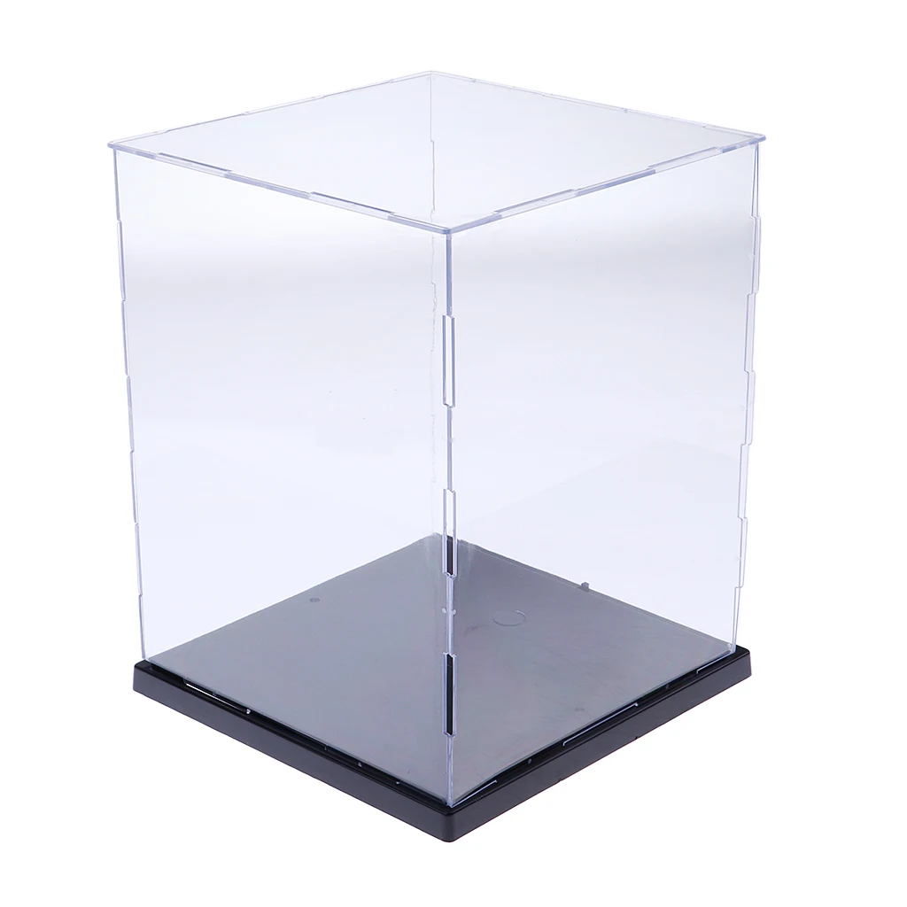 Transparent Display Case Model Dust-proof Box With LED Lights Acrylic Display Box