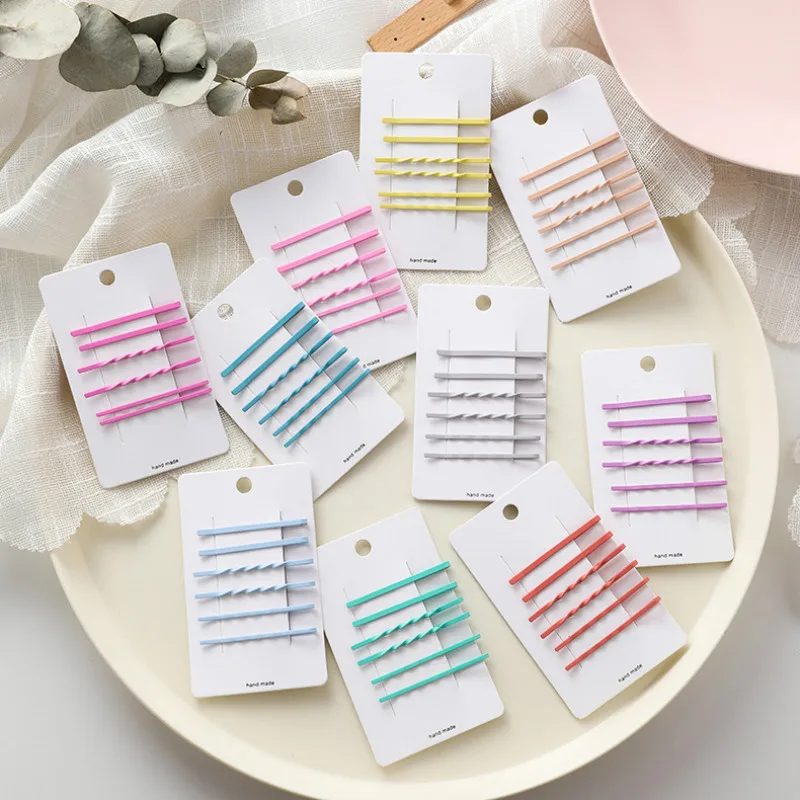 

Candy Color Girls 6 Pcs/set Spiral Pattern Hair Clip Fashion Women Metal Hairpins Korean Barrette Sweet Hair Jewelry Accessorie