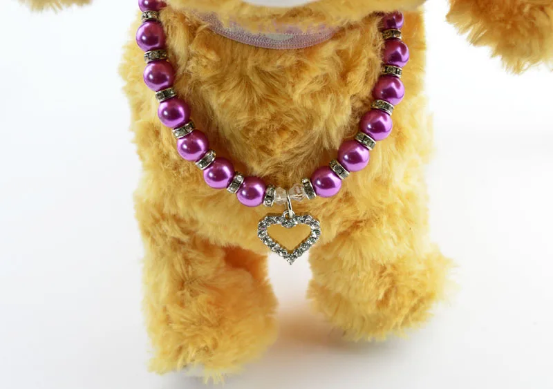 Fashion Pearl Pet Necklace for Dogs Cats Loving Heart Pendant Chihuahua Yorkie Dog Necklace Pet Accessories Puppy Dog Products15