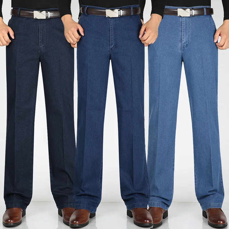 Men's jeans in autumn and winter high-waisted elastic business jeans casual trousers mens jeans plus size men Men's jeans in autumn and winter high-waisted elastic business jeans casual trousers mens jeans plus size men