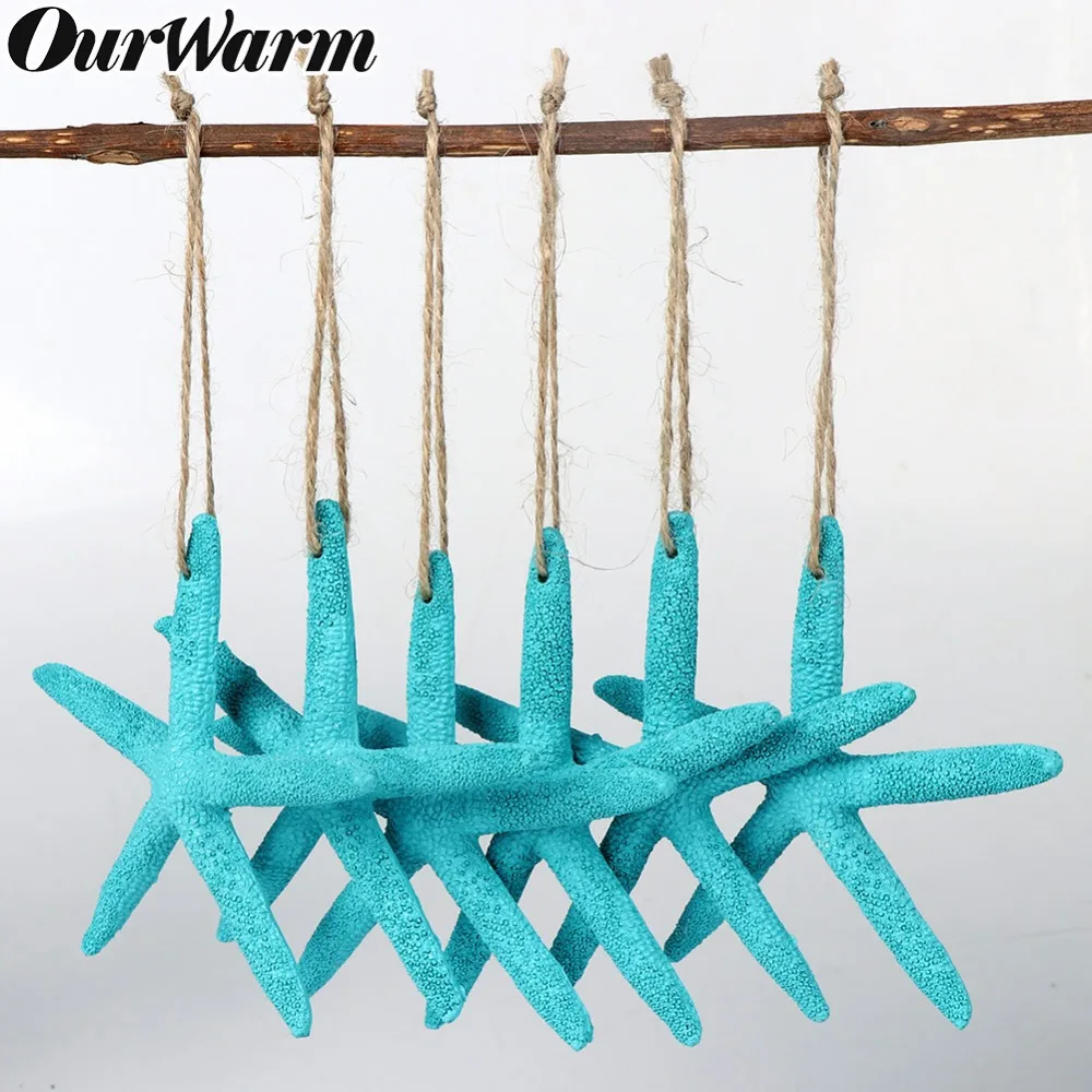 

OurWarm 10pcs Artificial Shell Coral Crafts 4inch Natural Starfish Wedding Decor seashells seafish party beige seastar crafts