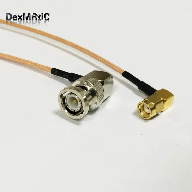 RP SMA male (Гнездовой штырь) с прямым углом к BNC RA 90 градусов коаксиальный кабель RG316 15