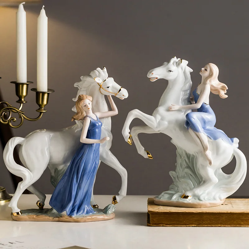 Европейский стиль Керамическая статуя маленькие украшения детский подарок на день рождения украшения для дома