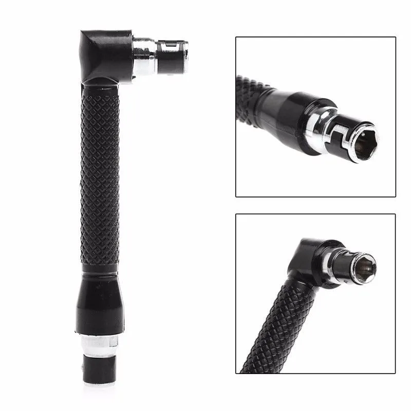 

L-shaped Double-headed Socket Wrench Extension Handle Right Angle 1/4 Hex Shank 90 Degree Screwdriver Adapter Wrench Hand Tool