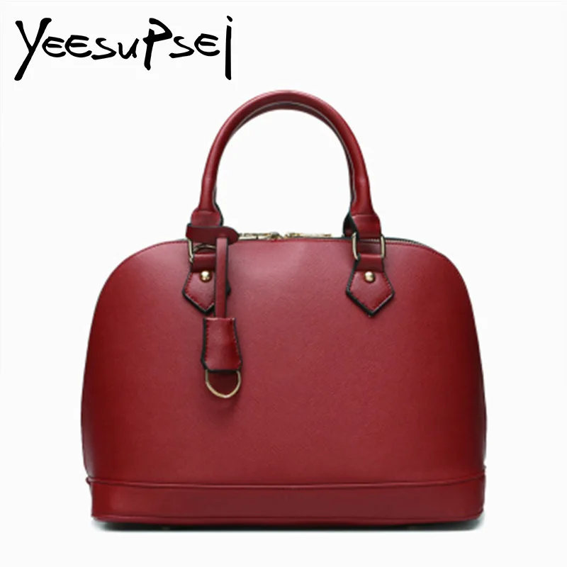 YeeSupSei Women Shell Genuine Leather Handbag Female High-capacity Zipper Shoulder Bag Women Luxurious Shop Traveling Handbag