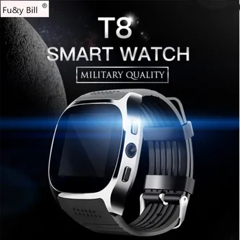 

T8 Bluetooth Smart Watch with Camera SIM TF Card Slot Support Music Player Wristwatch for IOS Android PK M26 DZ09 A1 GT08