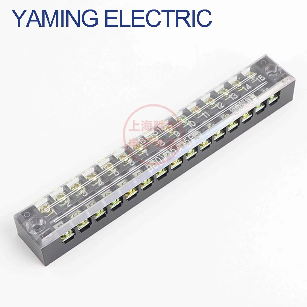 

P140 1Piece TB-1515 Terminal Block 600V 15A 15P 30 Screws Fixed Terminals Barrier wiring boards connectors Copper