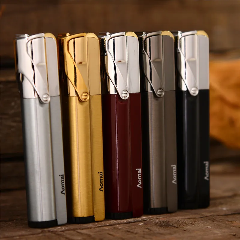 

Compact Jet Lighter Gas Torch Lighter Strip Fixed Fire Windproof Metal Cigar Lighter 1300 C Butane Lighter Cigarette Accessories