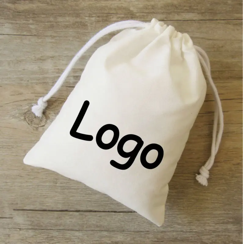 (100 pcs/lot)Pure White Cotton Drawstring Bag Sachet/Decorative Bag