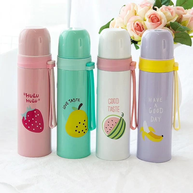 

Children's cartoon cute teacups lovers men and women stainless steel mug creative portable kettle insulated cup thermos bottle