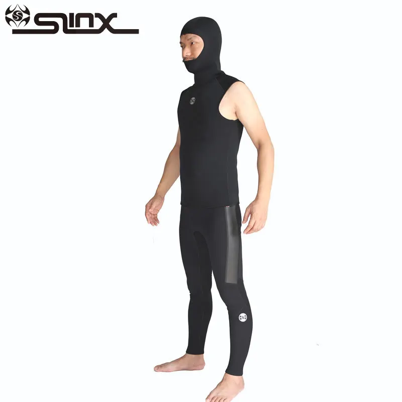 Slinx 3 мм неопрен гидрокостюм для мужчин без рукавов с капюшоном Рашгард Дайвинг жилет куртка для подводного плавания подводной охоты сёрфинга