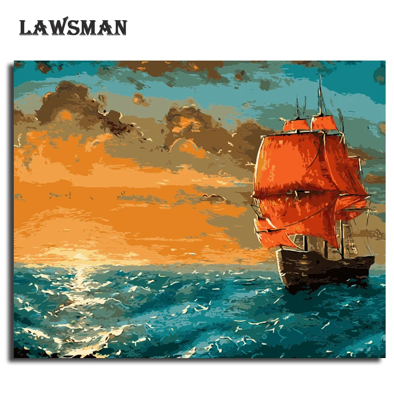LAWSMAN framelsee diy картина маслом по номеру расписанную холст для живописи Главная
