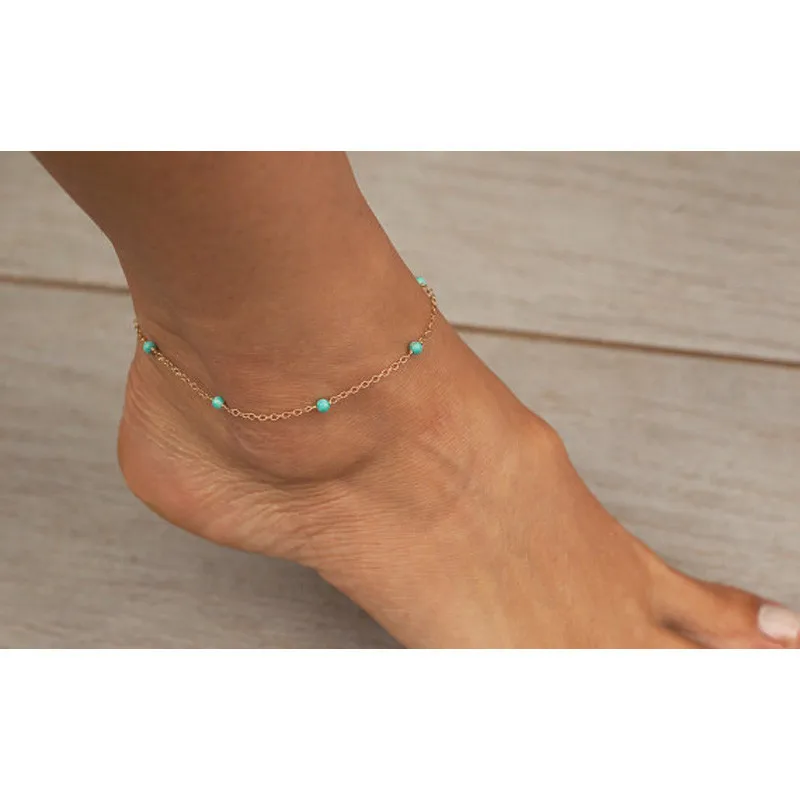 Женская цепочка с бисером на лодыжку ногу браслет ювелирные изделия|anklet foot|chain