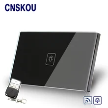 SANKOU US/AU Light Lamps Dimmer Touch Switch 1G1W Black Crystal Glass Panel+ LED Remote Dimmer Switch with Controller Smart Home