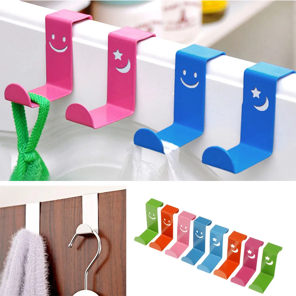 

Cartoon Emoji Over Door Hooks Hook High-Grade Stainless Steel Back Door Hook Kitchen Cabinet Draw Towel Clothes Hanger