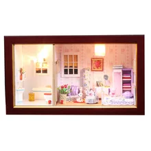 12801 деревянный ручной работы DIY Кукольный дом мебель Diy Миниатюрный 3D Деревянный Miniaturas Спальня С Пылезащитным покрытием рождественские подарки