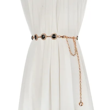 

Fashion Women Metal Chain Belt Hydraulic drill belts for women Thin Waist belts Waistband Female Skirt Dress Accessories