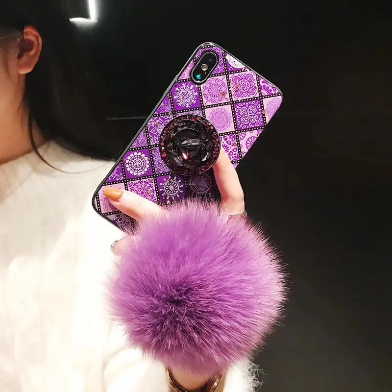 Fashion-China-style-Square-soft-phone-case-for-iphone-XS-MAX-XR-X-fox-pompom-strap (3)
