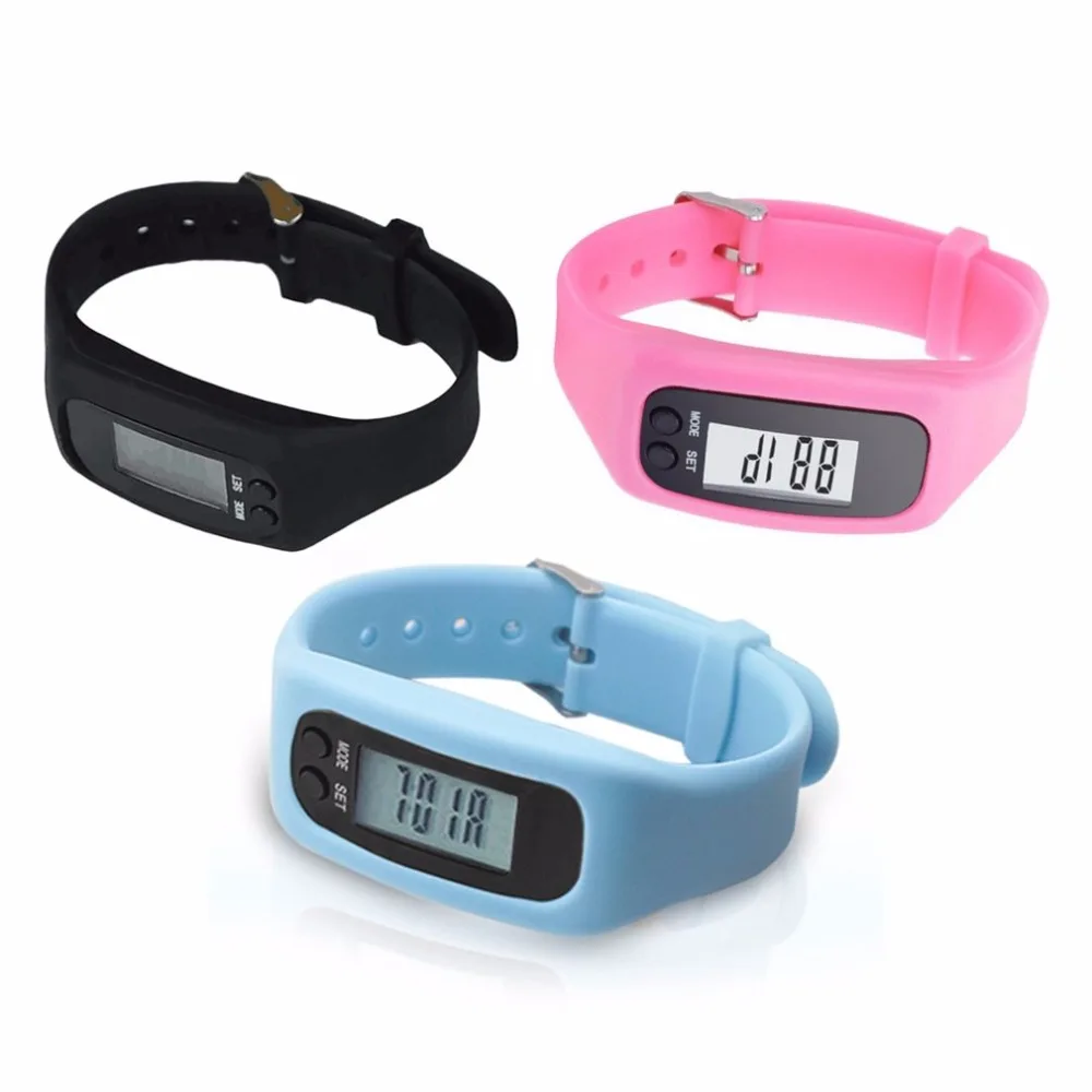 Pedometers LCD Smart Wrist Watch Bracelet Sports Monitor Running Exercising Step Counter Fitness Silicone Hot Sale