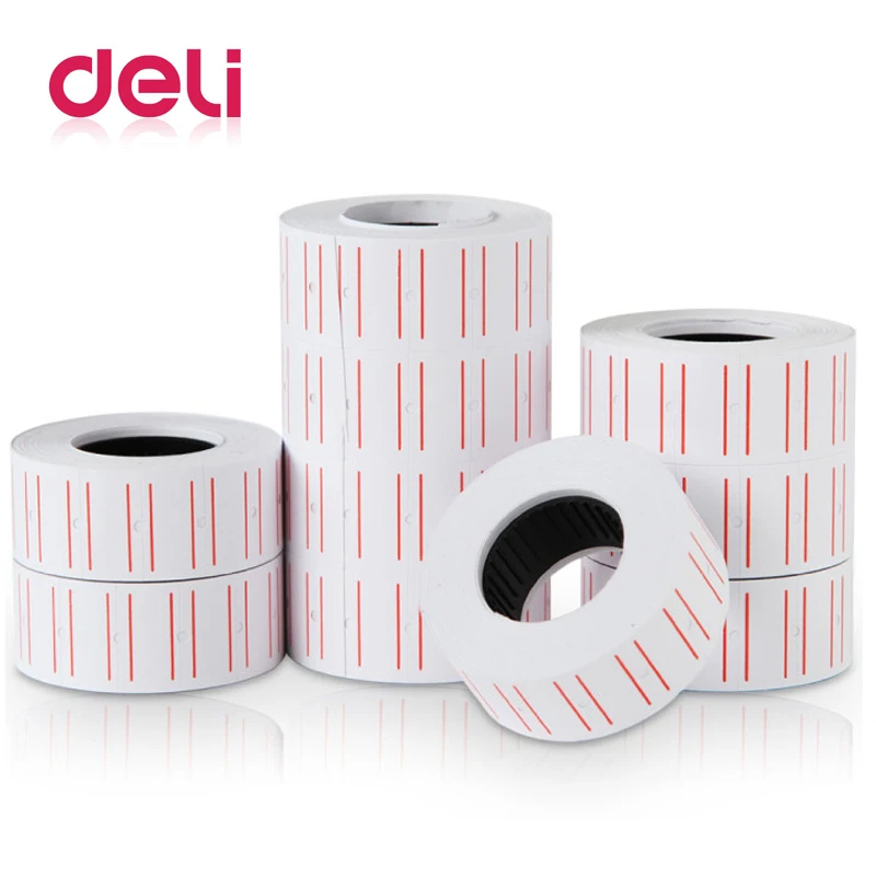 

Deli 10 roll Adhesive Price Labels Paper Tag Price Label Sticker Single Row for Price Gun Labeller 21mmX12mm Suitable grocery