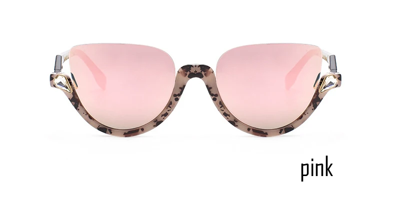 Новинка года Для женщин Брендовая Дизайнерская обувь Винтаж полукадр солнцезащитные очки для Для женщин сексуальная кошка глаз солнцезащитные очки в стиле ретро очки AB19 AB20 - Цвет линз: Розовый