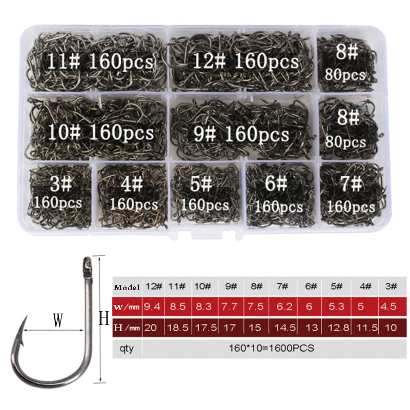 1600pcs/Suit Mixed 3#-12# Pipe pay Ise Nigeria Fishing Hook Barbed Hook Set in Fly Fishhooks Jig Barbed With Hole Fishing Tackle 1600pcs/Suit Mixed 3#-12# Pipe pay Ise Nigeria Fishing Hook Barbed Hook Set in Fly Fishhooks Jig Barbed With Hole Fishing Tackle
